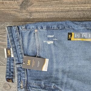 Lee Blue Boyfriend Jeans with Distressed Style